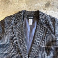 画像8: GREY COLOR GLEN CHECK PATTERN DESIGN TAILORED JACKET / Ladies M(10)  (8)