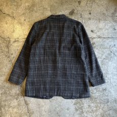 画像2: GREY COLOR GLEN CHECK PATTERN DESIGN TAILORED JACKET / Ladies M(10)  (2)