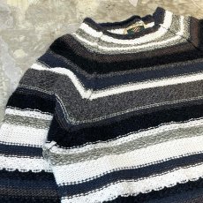 画像3: 【JOSEPH ABBOUD】BORDER PATTERN RAGLAN SLEEVE KNIT SWEATER / Mens L (3)