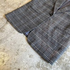 画像4: GREY COLOR GLEN CHECK PATTERN DESIGN TAILORED JACKET / Ladies M(10)  (4)