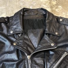 画像10: BLACK REAL LEATHER RIDERS STYLE VEST / Mens L (10)