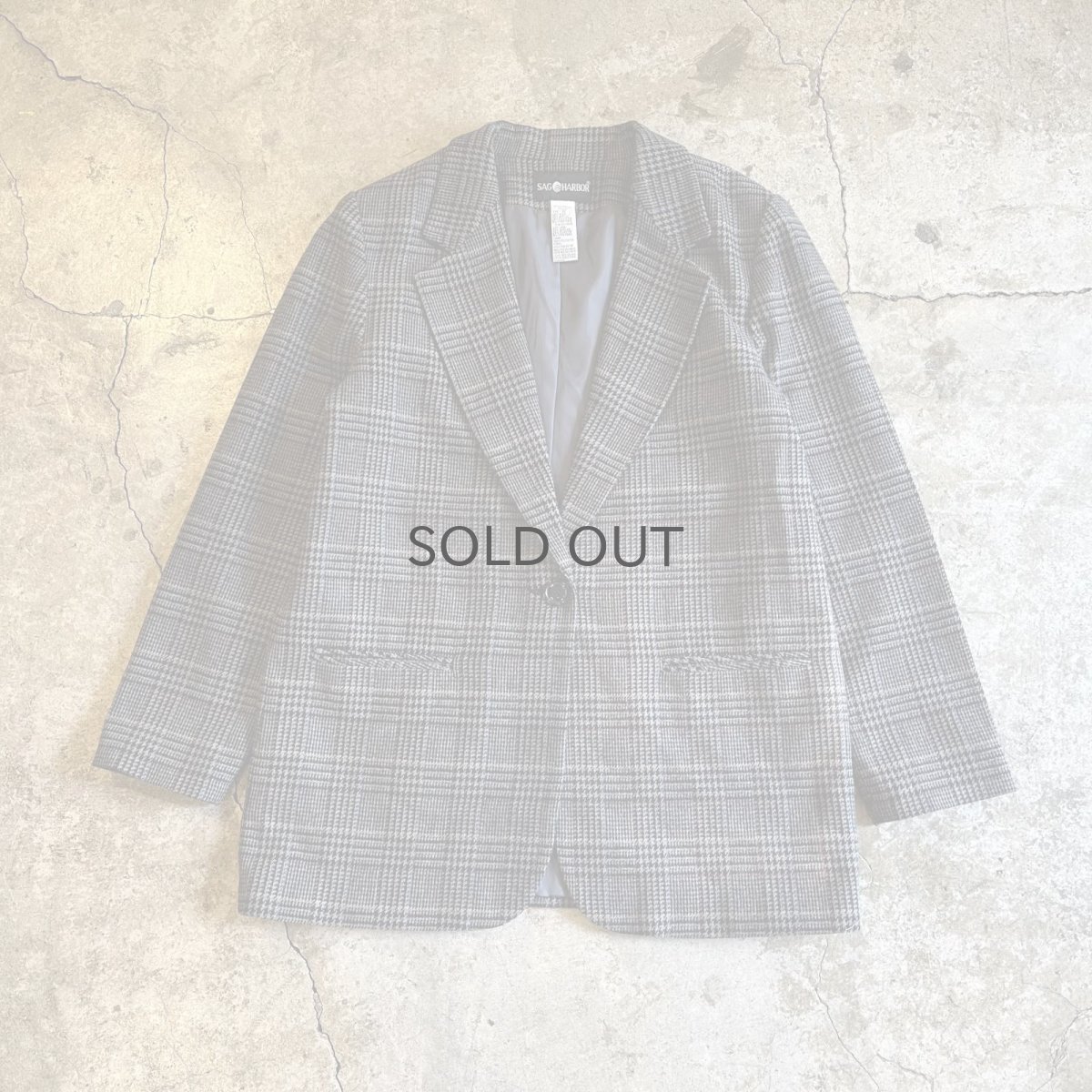 画像1: GREY COLOR GLEN CHECK PATTERN DESIGN TAILORED JACKET / Ladies M(10)  (1)