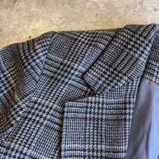 画像9: GREY COLOR GLEN CHECK PATTERN DESIGN TAILORED JACKET / Ladies M(10)  (9)