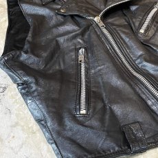 画像5: BLACK REAL LEATHER RIDERS STYLE VEST / Mens L (5)