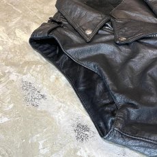 画像7: BLACK REAL LEATHER RIDERS STYLE VEST / Mens L (7)