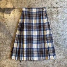 画像1: CHECK PATTERN WRAP DESIGN SKIRT / W26~W28 / MADE IN GREAT BRITAIN (1)