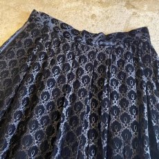 画像8: OLD DESIGN ALL OVER PATTERN VELVET SKIRT / W28 (8)