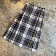 画像4: CHECK PATTERN WRAP DESIGN SKIRT / W26~W28 / MADE IN GREAT BRITAIN (4)