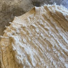 画像3: FRINGE STRIPE DESIGN KNIT SWEATER / Ladies M  (3)