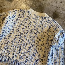 画像11: POINT FRINGE DESIGN MIX COLOR KNIT SWEATER / Ladies L (11)