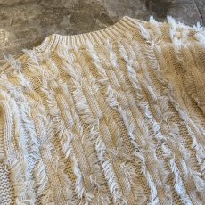 画像11: FRINGE STRIPE DESIGN KNIT SWEATER / Ladies M  (11)