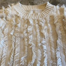 画像5: FRINGE STRIPE DESIGN KNIT SWEATER / Ladies M  (5)