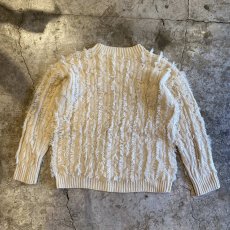 画像2: FRINGE STRIPE DESIGN KNIT SWEATER / Ladies M  (2)