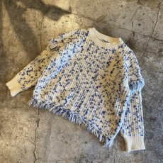 画像4: POINT FRINGE DESIGN MIX COLOR KNIT SWEATER / Ladies L (4)