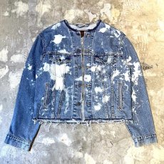 画像1: 【Wiz&Witch】"WANDERER" NO COLLAR ZIP UP DENIM JACKET / OS (1)