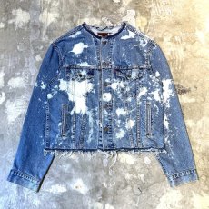 画像2: 【Wiz&Witch】"WANDERER" NO COLLAR ZIP UP DENIM JACKET / OS (2)