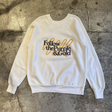 画像1: 80's BOTH SIDES FRONT COLOR LOGO PRINTED L/S SWEAT / Ladies M / MADE IN USA (1)