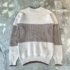 画像2: 【YVES SAINT LAURENT】LOGO EMBROIDERY PATTERN WOOL KNIT SWEATER / Mens L (2)