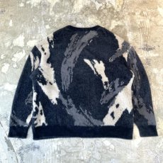 画像2: ART GRAPHIC PATTERN SHAGGY KNIT SWEATER / Mens XL (2)