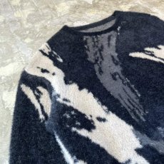 画像3: ART GRAPHIC PATTERN SHAGGY KNIT SWEATER / Mens XL (3)