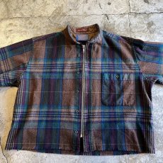 画像8: 【Wiz&Witch】"WANDERER" NO COLLAR ZIP UP FLANNEL SHIRT / OS (8)