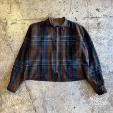 画像1: 【Wiz&Witch】"WANDERER" NO COLLAR ZIP UP FLANNEL SHIRT / OS (1)