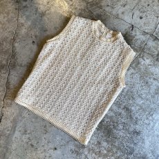 画像4: OLD DESIGN IVORY COLOR CROCHET LACE KNIT VEST / Ladies M (4)