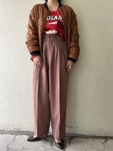 画像11: HIGH WAIST COLOR TUCK DESIGN PANTS / W29 (11)