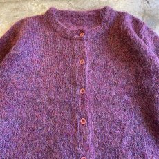 画像5: PURPLE COLOR DESIGN KNIT CARDIGAN / Ladies M (5)