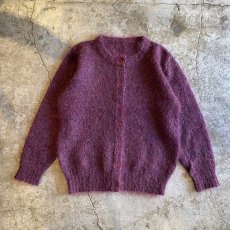 画像1: PURPLE COLOR DESIGN KNIT CARDIGAN / Ladies M (1)