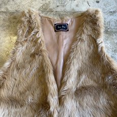 画像4: BEIGE COLOR FAUX FUR DESIGN VEST / Ladies M (4)