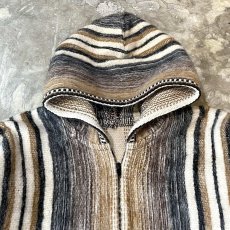 画像11: ALL OVER STRIPE PATTERN ZIP UP HOODIE JACKET / Mens L (11)