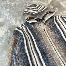 画像3: ALL OVER STRIPE PATTERN ZIP UP HOODIE JACKET / Mens L (3)