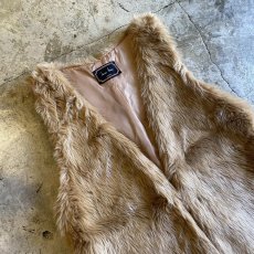 画像3: BEIGE COLOR FAUX FUR DESIGN VEST / Ladies M (3)