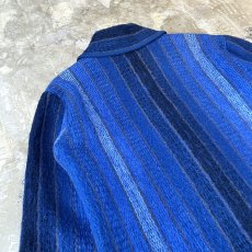 画像9: OLD MILTI STRIPE PATTERN WOOL KNIT JACKET / Mens L (9)