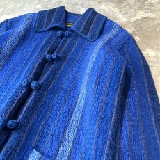 画像4: OLD MILTI STRIPE PATTERN WOOL KNIT JACKET / Mens L (4)