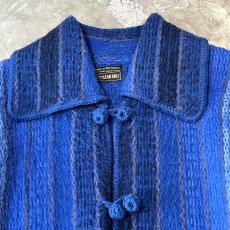 画像10: OLD MILTI STRIPE PATTERN WOOL KNIT JACKET / Mens L (10)