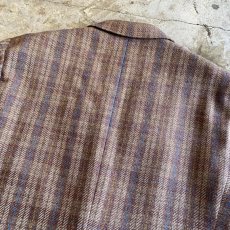 画像10: BROWN MIX COLOR CHECK PATTERN DESIGN JACKET / Ladies M (10)