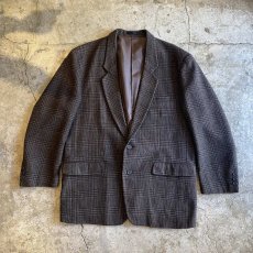 画像1: GLEN CHECK PATTERN DESIGN TAILORED JACKET / Ladies L (1)