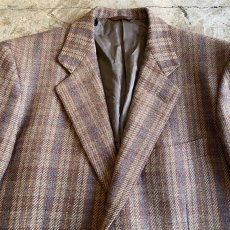 画像4: BROWN MIX COLOR CHECK PATTERN DESIGN JACKET / Ladies M (4)