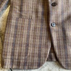 画像5: BROWN MIX COLOR CHECK PATTERN DESIGN JACKET / Ladies M (5)