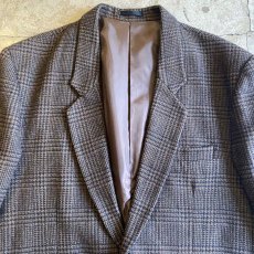 画像5: GLEN CHECK PATTERN DESIGN TAILORED JACKET / Ladies L (5)