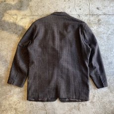 画像2: GLEN CHECK PATTERN DESIGN TAILORED JACKET / Ladies L (2)