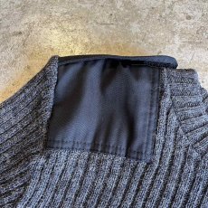 画像8: GREY COLOR SHOULDER ELBOW PATCH DESIGN RIB KNIT SWEATER / Ladies S~M(40) (8)