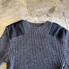 画像7: GREY COLOR SHOULDER ELBOW PATCH DESIGN RIB KNIT SWEATER / Ladies S~M(40) (7)