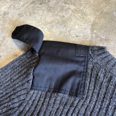 画像9: GREY COLOR SHOULDER ELBOW PATCH DESIGN RIB KNIT SWEATER / Ladies S~M(40) (9)