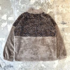 画像2: LEOPARD PATTERN SWITCHED HALF ZIP L/S FREECE TOPS / Mens L (2)