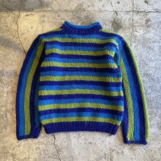 画像2: COLOR BORDER DESIGN KNIT SWEATER / Ladies M (2)