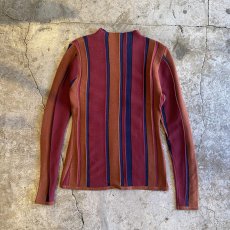 画像2: MULTI STRIPE PATTERN COLOR L/S TOPS / Ladies M (2)