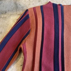 画像7: MULTI STRIPE PATTERN COLOR L/S TOPS / Ladies M (7)